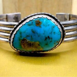 Turquoise and 925 Silver Navajo/Native American Cuff Bracelet
